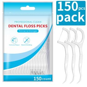 600/300/150/50pcs Ultra-Fine Toothpicks, Home Set, Portable and Disposable Care Floss- Deep Cleaning for Oral Care (Color: 150pcs)