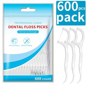 600/300/150/50pcs Ultra-Fine Toothpicks, Home Set, Portable and Disposable Care Floss- Deep Cleaning for Oral Care (Color: 600pcs)