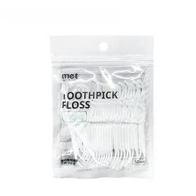 10Sets Portable Floss Holder Automatic Ejectable Includes 10Pcs Floss Organizer Press-on Carry-on Disposable Flossing Sticks (Color: 50Pcs Floss)