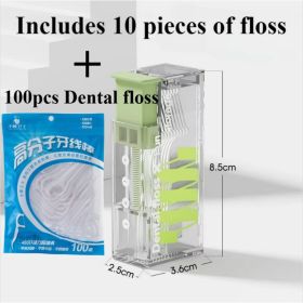 Portable Floss Dispenser Includes Floss Automatic Ejectable Floss Organiser Oral Care Press-on Disposable Flossing tool new (Color: set1)