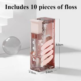 Portable Floss Dispenser Includes Floss Automatic Ejectable Floss Organiser Oral Care Press-on Disposable Flossing tool new (Color: Pink)