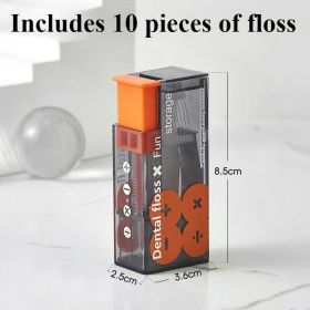 Portable Floss Dispenser Includes Floss Automatic Ejectable Floss Organiser Oral Care Press-on Disposable Flossing tool new (Color: Black)
