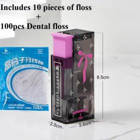 Portable Floss Dispenser Includes Floss Automatic Ejectable Floss Organiser Oral Care Press-on Disposable Flossing tool new (Color: set4)