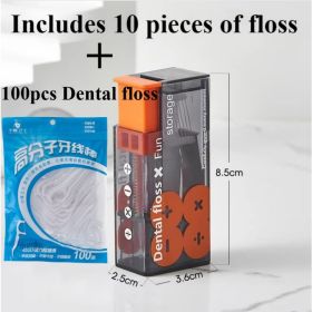Portable Floss Dispenser Includes Floss Automatic Ejectable Floss Organiser Oral Care Press-on Disposable Flossing tool new (Color: set3)