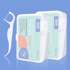 Orthodontic Dental Floss Sticks For Braces Plastic Toothpicks With Threads Double Line Oral Brackets Interdental Flosser Picks (Color: 100PCS)
