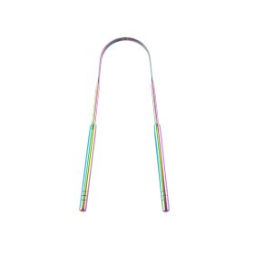 1/2 Pcs Reusable Stainless Steel Useful Tongue Scraper Cleaner Fresh Breath Cleaning Coated Tongue Oral Hygiene Care Tools (Color: Color-B)