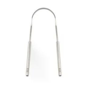 1/2 Pcs Reusable Stainless Steel Useful Tongue Scraper Cleaner Fresh Breath Cleaning Coated Tongue Oral Hygiene Care Tools (Color: Sliver-B)