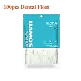 Auto Dental Floss Dispenser Small Hilo Protable Floss Picks Storage Box Refillable Toothpicks Teeth Cleaning Tool Tooth pick (Color: 100pcs bag  floss)