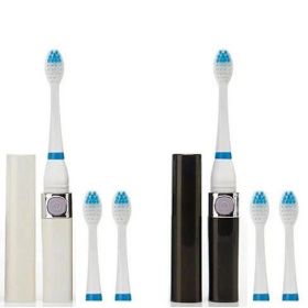 MySonic ToothBrush Set of 2, For Your Home and Travel (Color: Black & White - 1 of each)